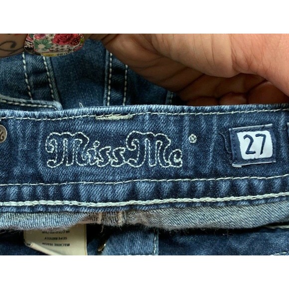 Miss Me Juniors Ladies 27 Jeans Boot Distressed JP4009-2R FS Benefits Charity - Picture 8 of 11